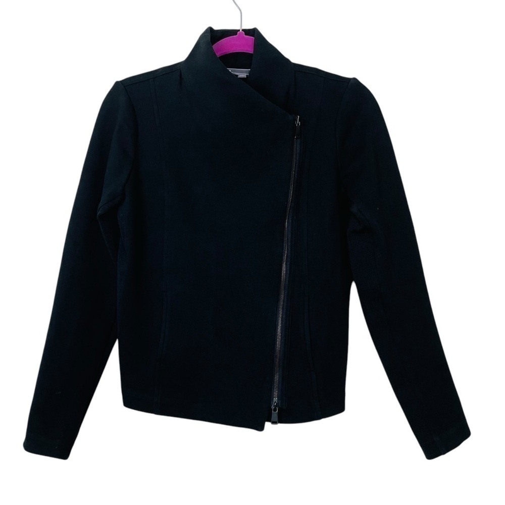 Vince Scuba Black Knit Moto Jacket Size Small - Picture 5 of 12